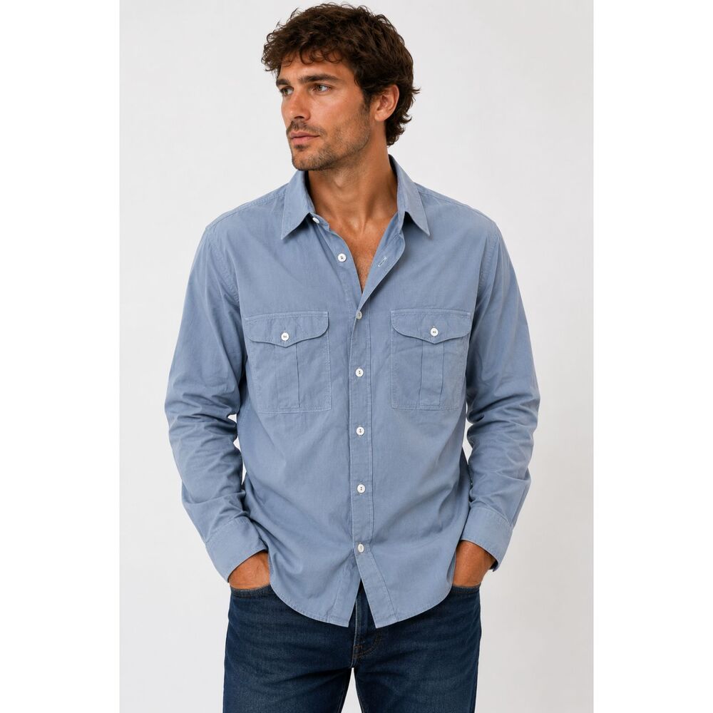 SAVE KHAKI UNITED Cotton Long Sleeve Button Down Light‎ Blue X-Large